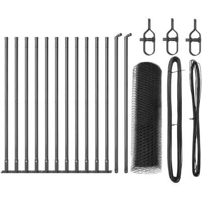 Image of vidaXL Fencing Set of 2 Grey Steel, Concrete Standard Durable