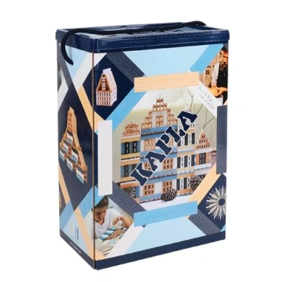 Image of KAPLA Winter Box with 200 coloured planks (Light Blue, Dark and White), Wooden Toy, Construction Game, from 2 Years Onwards