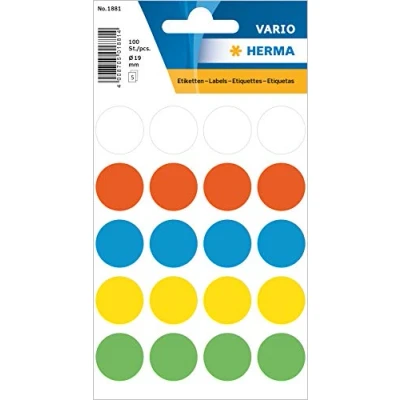 Image of HERMA 1881 self adhesive label labels (Multi, Circle, Universal, Paper, Matte, FSC, PEFC)
