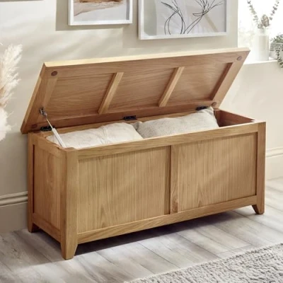 Image of Julian Bowen Mallory Storage Bench, Oak, 105 x 40cm