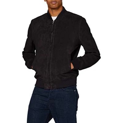 Image of Schott NYC Men&#039;s Lc3017 Leather Jacket, Navy, Large