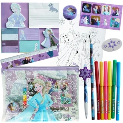 Image of Frozen Kids Colouring Kit Arts &amp; Crafts Stationery Set Markers Drawing Supplies Creative Gift for Girls