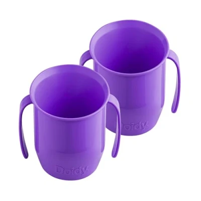 Image of Doidy Cup Twin Gift Set, Baby First Open from 6 Months +, Slanted Design for Training &amp; Learning to Drink, weaning Essentials Milk Water (Purple)