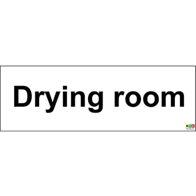 Image of Drying Room Sign (Self Adhesive Sticker Label) 300mm x 100mm