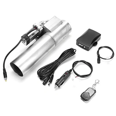 Image of Electric Exhaust Downpipe 2.5 inch Stainless Steel Control Valve Pipe Cutout E Cut Out Remote Kit Universal Car Accessories