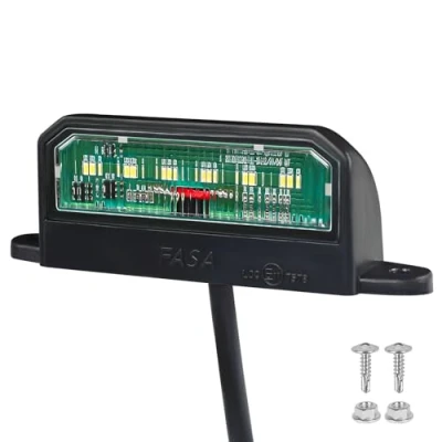 Image of Qiping LED License Plate Lights 12V 24V Universal Waterproof Rear Light,White Number For Trailer Caravan Truck