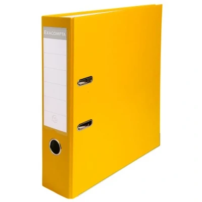Image of Exacompta Ref 918404B PP Lever Arch File 320 x 290mm in Size, Suitable for Storing A4 Documents, 75mm Spine, Reinforced Finger Pull &amp; Bottom Edge Yellow