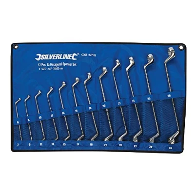 Image of Silverline Deep Offset Ring Spanners Set 12pce 6 32mm