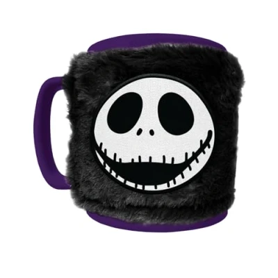 Image of Pyramid International NIGHTMARE BEFORE CHRISTMAS (JACK) FUZZY MUG Iconic Jack Skellington Design, Suitable for Hot &amp; Cold Beverages, Comfortable Grip, Durable and Microwave Safe