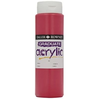 Image of Daler Rowney Graduate Acrylic Paint, Plastic Bottle, 16.91oz 500 ml, Crimson