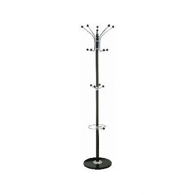 Image of Black 14 Hook Coat Rack with Umbrella Holder By Ashley