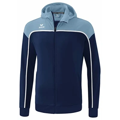 Image of Erima Men&#039;s Change Training Jacket with Hood, New Navy/Faded Denim/White, M