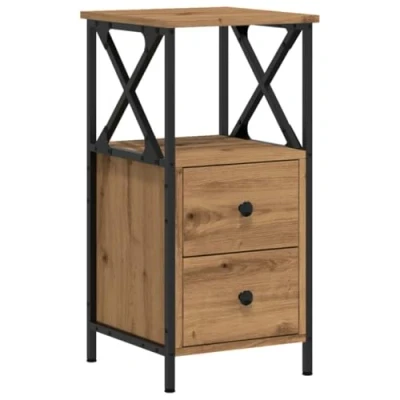 Image of vidaXL Bedside Cabinet Artisan Oak 34x35.5x70 cm Engineered Wood