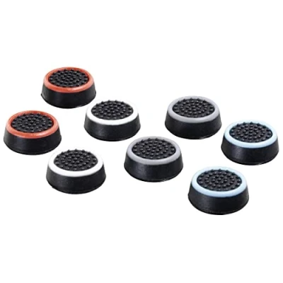 Image of Hama „8in1“ Set Control Stick Aufsätze für Nintendo Switch Joy Con Controller (Thumb Caps besseren Grip, in 4 Farben) Analog Schutz Kappen schwarz weiß/ blau/ rot/ grau