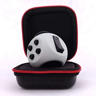 Image of PILPOC theFube Fidget Cube Deluxe Authentic Toys for Adults &amp; Kids Premium Protective Case, Stress Cube, Anxiety Toys, ADHD, OCD, Autism. Quiet Sides Clicker Toy (Grey)