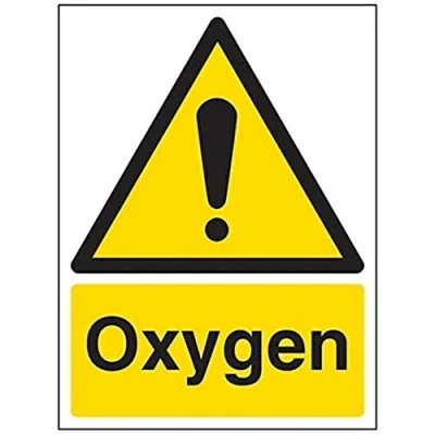 Image of V Safety Oxygen Warning Sign 150mm x 200mm 1mm Rigid Plastic