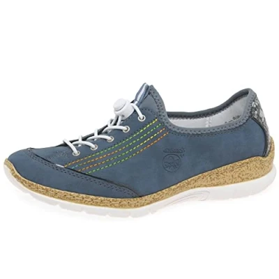Image of Rieker Women&#039;s Cork Midsole Flexible Soft Com Shoes (Navy, UK 3.5)
