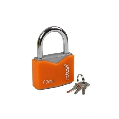 Image of Rolson 60mm Iron Padlock with 3 Keys and Protective Jacket 66548