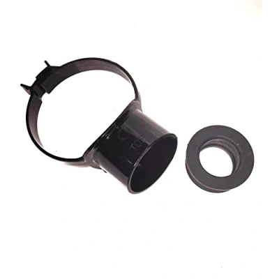 Image of Floplast Soil Pipe Black Strap Boss with 32mm Rubber Adapter