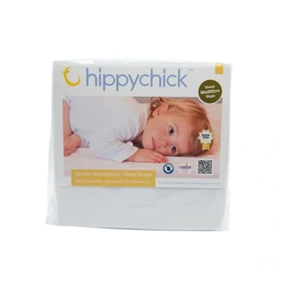 Image of Hippychick Tencel Fitted waterproof Mattress Protector single Bed 90 x 200 cm Fully Covers, Anti allergy, And Machine Washable For Premium Comfort Ease