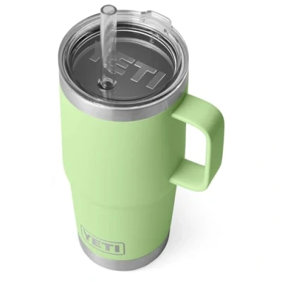 Image of YETI Rambler Straw Mug, Stainless Steel Vacuum Insulated Mug with Stronghold Lid, Key Lime, 25 oz (739 ml)