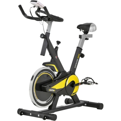 Image of HOMCOM Upright Exercise Bike Indoor Training Cycling Machine Stationary Workout Bicycle with 10KG Flywheel and Adjustable Resistance Seat Handlebar LCD Display for Home Gym