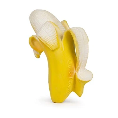 Image of Oli &amp; Carol Natural Rubber Baby Teether, Ana Banana, 11 cm