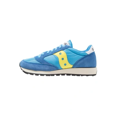 Image of Saucony Men&#039;s Jazz Original Vintage Sneaker, Blue Yellow, 8.5 UK