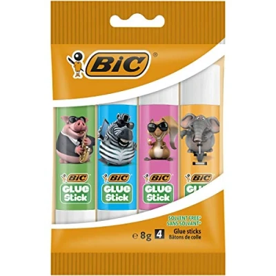 Image of Bic 950640 Decorated Lock Pack of 4 Glue Stick 8g