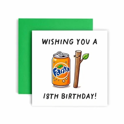 Image of Huxters Funny 18th Fantastick Happy Birthday Card for him Men Milestone Women Her Son Daughter Brother Sister Nephew Niece 14.8cm (18th)