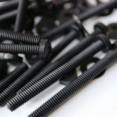 Image of 20 x Black Pan Head Screws Polypropylene (PP) Plastic Nuts and Bolts, Washers, M4 40mm