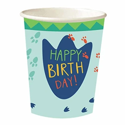 Image of Amscan 9912586 Dino Mite 250Ml Paper Cup