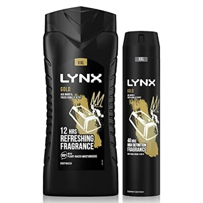 Image of Lynx 12 Hour Refreshing Gold Shower Gel, 500 with 48 Fresh Body Spray 250ml Leaving you Smelling great, Dermatologically Tested, Keep Irresistible!