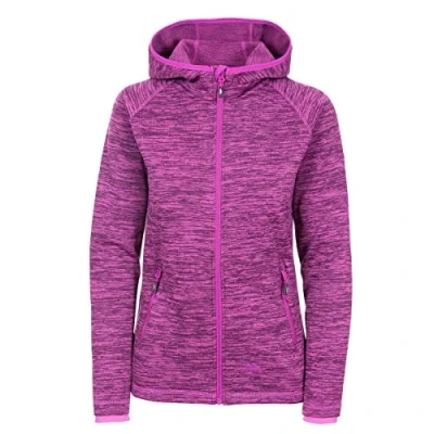 Image of Trespass Riverstone, Cerise Marl, L, Warm Fleece Jacket with Hood 230gsm for Women, Large, Pink