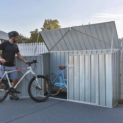 Image of 7&#039; x 3&#039; Absco Metal Bike Store Zinc (2.26m 0.78m)