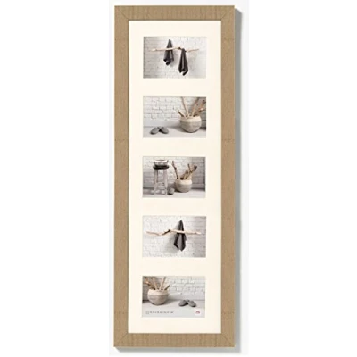 Image of walther Design Picture Frame Beige 5X 10x15 cm Gallery with PassepArtout, Home Wooden HO515C