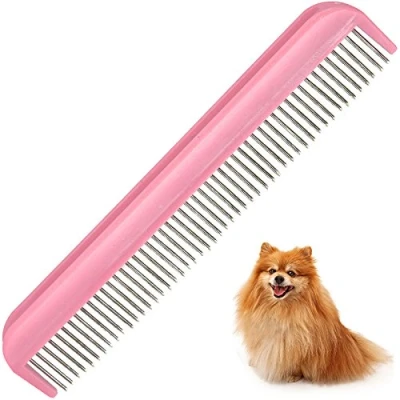 Image of Pet Hair Comb Detangling With Rotation Teeth Dog Puppy Animals (Pink)