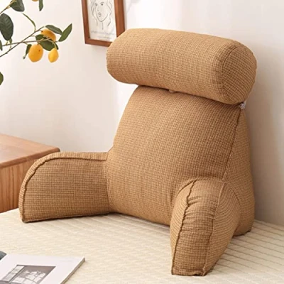Image of Reading Pillow/Lumbar Support Cushion/Cuddle Cushion/Back Rest Pillow,With Armrests,Great As Backrest For Books Or Gaming