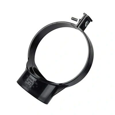 Image of Polypipe 110mm 4&quot; Soil Pipe Strap On Boss for Waste Bolt Type Fix Black SG40B