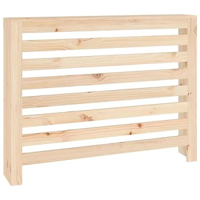 Image of vidaXL Solid Wood Pine Radiator Cover with Shelf Space and Modern Slat Design in Brown 108.5x19x84cm