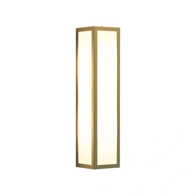 Image of Salerno Bathroom Flush Wall Light Natural Brass IP44, LED E14