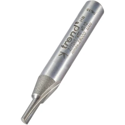 Image of Trend Professional Single Flute Cutter, 1/4 Inch Shank, 2.7mm Cut Diameter &amp; 8mm Length, Tungsten Carbide Tipped, 2/12X1/4TC