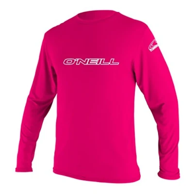Image of O&#039;Neill Youth Basic Skins Long Sleeve Rash Vest Watermelon, 6