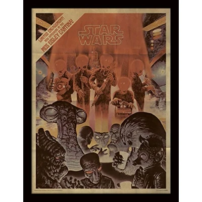 Image of Star Wars (Mos Eisley Cantina Aged Memorabilia, Multi Colour, 30 x 40cm