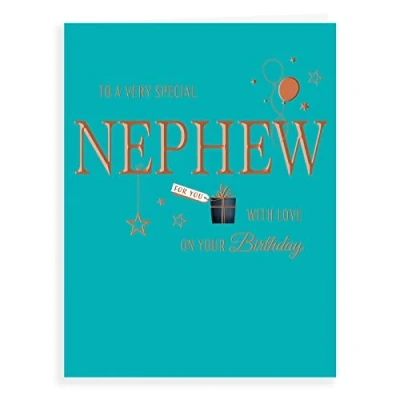 Image of Piccadilly Greetings Avant Garde Studios H90048 Classic Birthday Card Nephew,greenwhitebrown, 8 x 6 inches