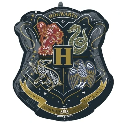 Image of Amscan 4556301 Officially Licensed Harry Potter Hogwarts Golden Crest Foil SuperShape Balloon 21&quot;