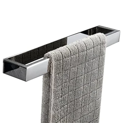 Image of Biutimarden 40cm Bathroom Towel Holder Without Drilling, Self Adhesive Rail Stainless Steel for Rack, Bar Bath Chrome Finish…