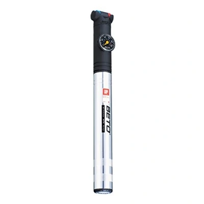 Image of New Beto Th 004AG One Way Presta &amp; Schrader Alloy Mini Pump With Gauge Hose