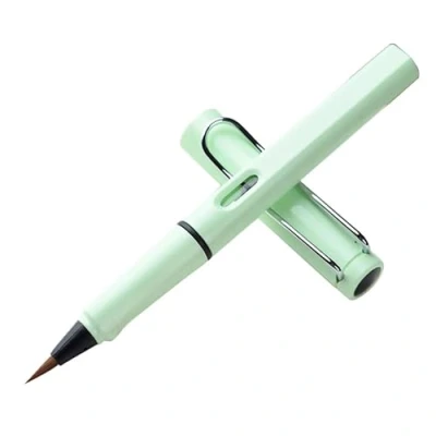Image of Portable Refillable Calligraphy Brush Pen Piston Filled Fountain Black Ink Painting Art Marker for Beginners