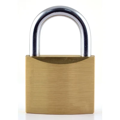 Image of Matlock 30mm Slimline Brass Padlock Long Steel Shackle